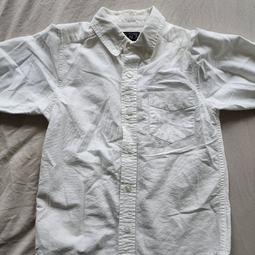 Children's place, white button down top.
